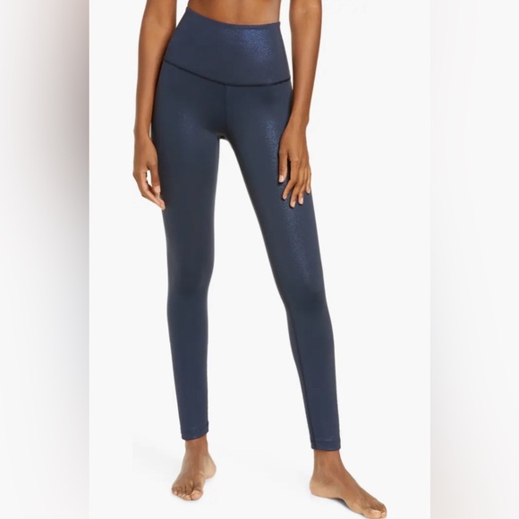 Beyond Yoga Pants - Twinkle High Waist 7/8 Leggings In Nocturnal Navy S